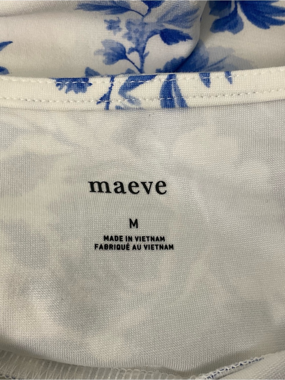 Maeve Blue & White Floral Peplum Tank Top NWT Medium Cottagecore - Picture 8 of 9